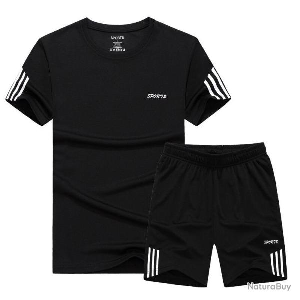 Maillot et Short Sport Foot Grandes Tailles-Noir-7XL