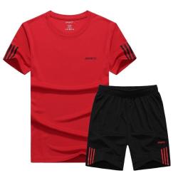 Maillot et Short Sport Foot Grandes Tailles-Rouge-4XL