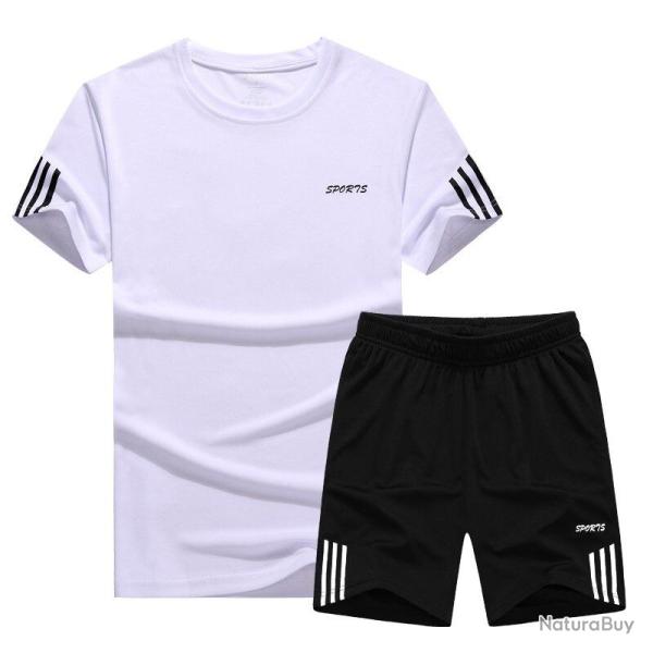 Maillot et Short Sport Foot Grandes Tailles-Blanc-4XL