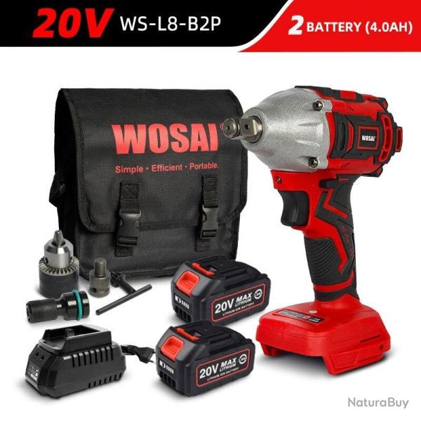 Cle a Choc Pro Sans Fil 20V 320N.m-WS-L8-B2P