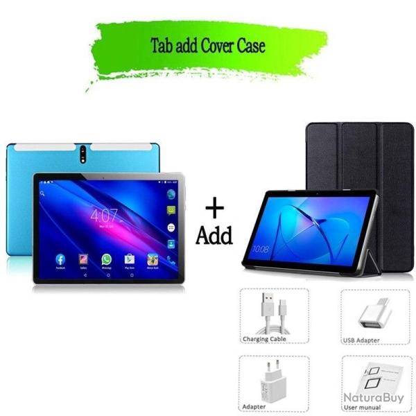 Tablette Android 9 10.1" 2/32GB 4G + Housse-Bleu