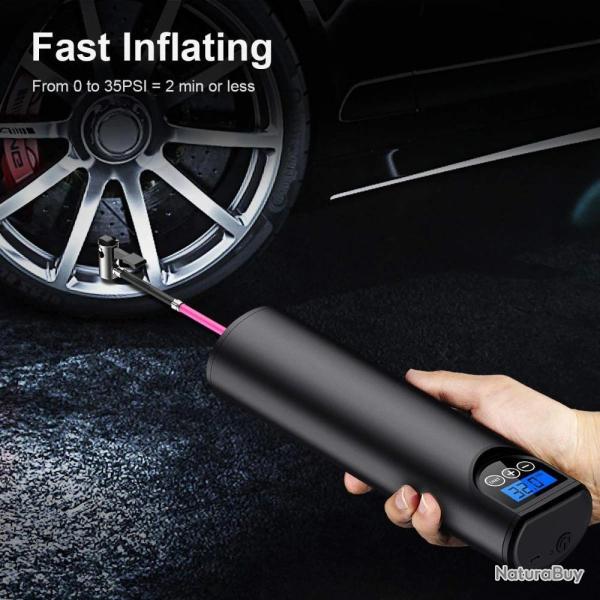 Mini Pompe Rechargeable 10 Bar Auto Moto-Noir
