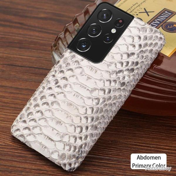 Coque Samsung Serpent Veritable Python-Ventre Naturel-Galaxy S21 Plus