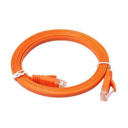 Cable Ethernet Plat Blinde CAT6 RJ45 10GB-Orange-1m
