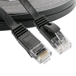 Cable Ethernet Plat Blinde CAT6 RJ45 10GB-Noir-10m