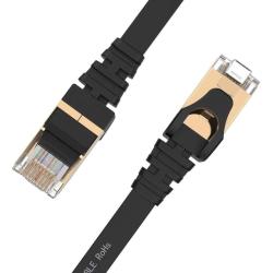 Cable Ethernet Plat Blinde Noir CAT7 RJ45 10GB-2m