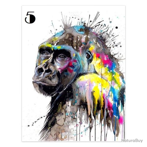 Peinture Impression sur Toile Animaux Abstrait-5-13x18cm