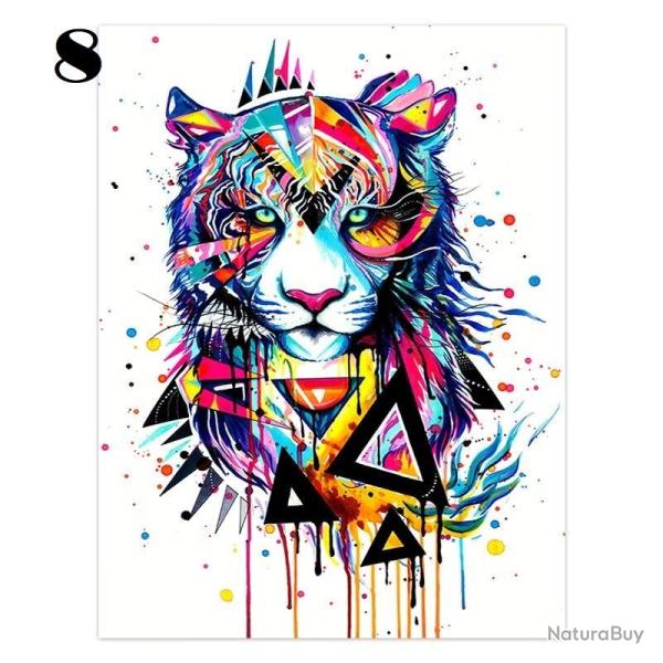 Peinture Impression sur Toile Animaux Abstrait-8-50x75cm