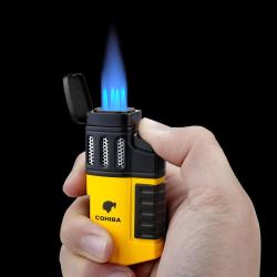 Briquet Chalumeau Cigare Cohiba 4 Torches-Jaune