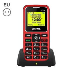 Telephone Portable Senior SOS avec Socle-Rouge