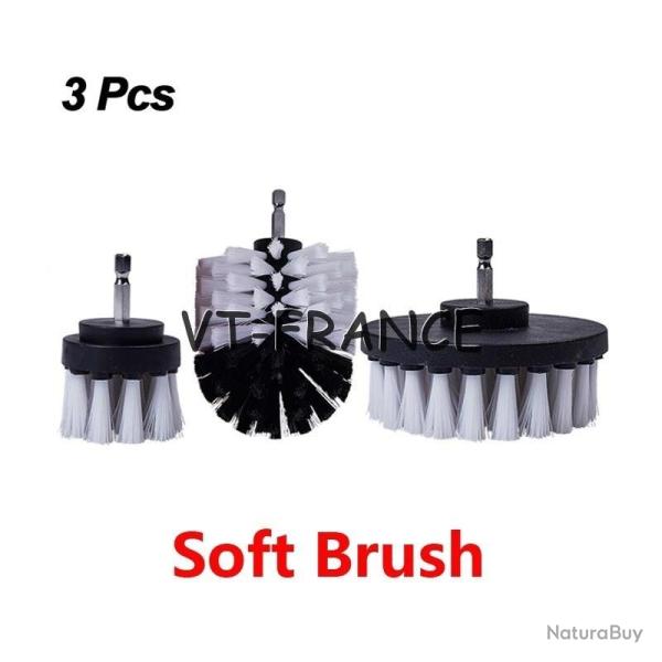 Kit Brosse Nettoyage Voiture Maison-3pcs Blanc