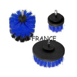 Kit Brosse Nettoyage Voiture Maison-3pcs Bleu