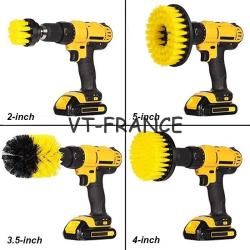 Kit Brosse Nettoyage Voiture Maison-4pcs Jaune