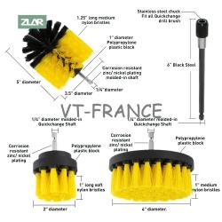 Kit Brosse Nettoyage Voiture Maison-4pcs Jaune A