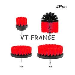 Kit Brosse Nettoyage Voiture Maison-4pcs Rouge