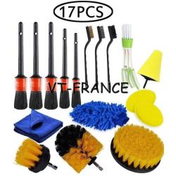 Kit Brosse Nettoyage Voiture Maison-17pcs