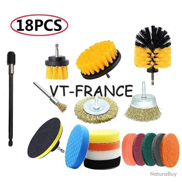Kit Brosse Nettoyage Voiture Maison-18pcs