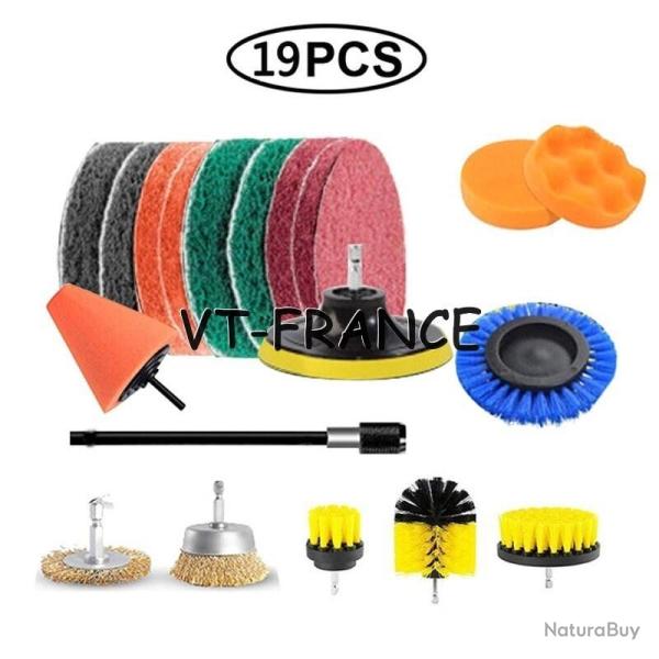 Kit Brosse Nettoyage Voiture Maison-19pcs