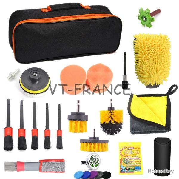 Kit Brosse Nettoyage Voiture Maison-24pcs