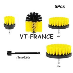Kit Brosse Nettoyage Voiture Maison-5pcs Jaune