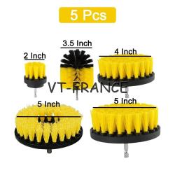 Kit Brosse Nettoyage Voiture Maison-5pcs Jaune A