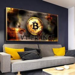 Peinture sur Toile Impression HD Bitcoin BTC-20x35cm