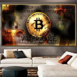 Peinture sur Toile Impression HD Bitcoin BTC-30X55cm