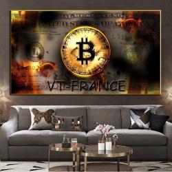 Peinture sur Toile Impression HD Bitcoin BTC-40x70cm
