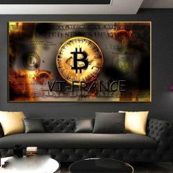 Peinture sur Toile Impression HD Bitcoin BTC-50x90cm