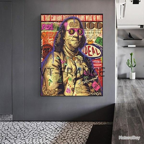 Peinture sur Toile Impression HD Bitcoin - BTC-50x70cm
