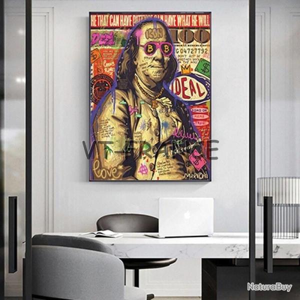 Peinture sur Toile Impression HD Bitcoin - BTC-100x140cm
