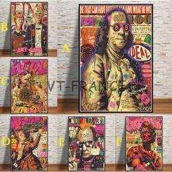 Peinture sur Toile Impression HD Pop Art $ Bitcoin -60x90cm