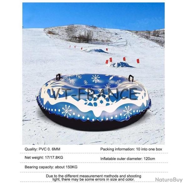 Luge Traineau Gonflable pour la Neige-Bleu 120cm