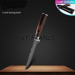 Set Couteau Japonais Pro Santoku Style Damas-Desosseur 27.5cm