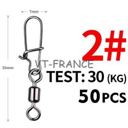 50 Emerillon Agrafe Inox pour la Peche-2