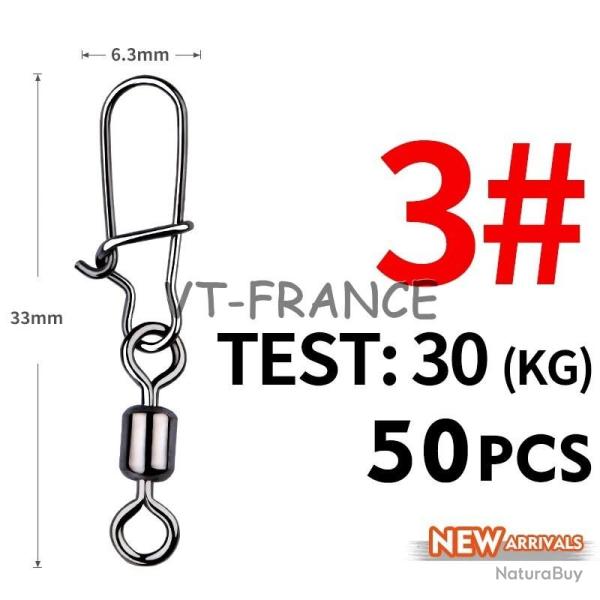 50 Emerillon Agrafe Inox pour la Peche-3