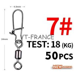 50 Emerillon Agrafe Inox pour la Peche-7