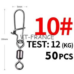 50 Emerillon Agrafe Inox pour la Peche-10