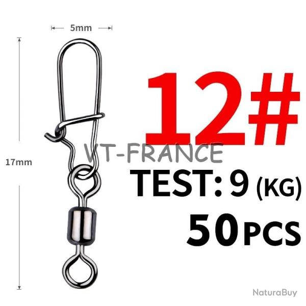 50 Emerillon Agrafe Inox pour la Peche-12