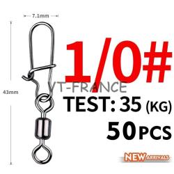 50 Emerillon Agrafe Inox pour la Peche-1/0