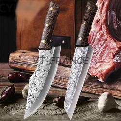 Couteau de Boucher Forg&eacute; en Inox-2pcs