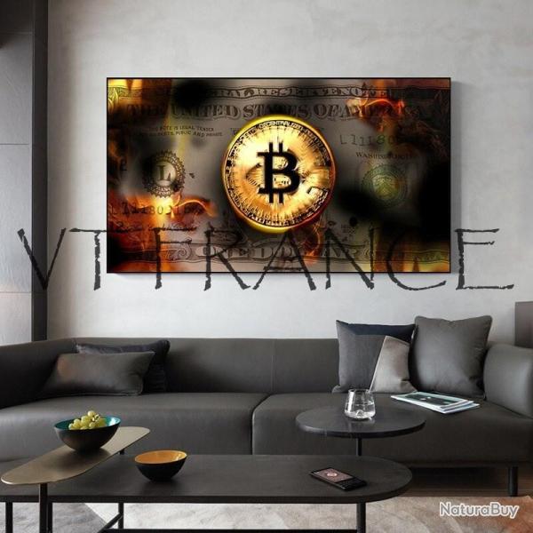 Peinture Toile Impression HD Bitcoin BTC-90x180cm