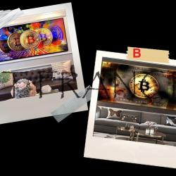 Peinture Toile Impression HD Bitcoin BTC-110x220cm