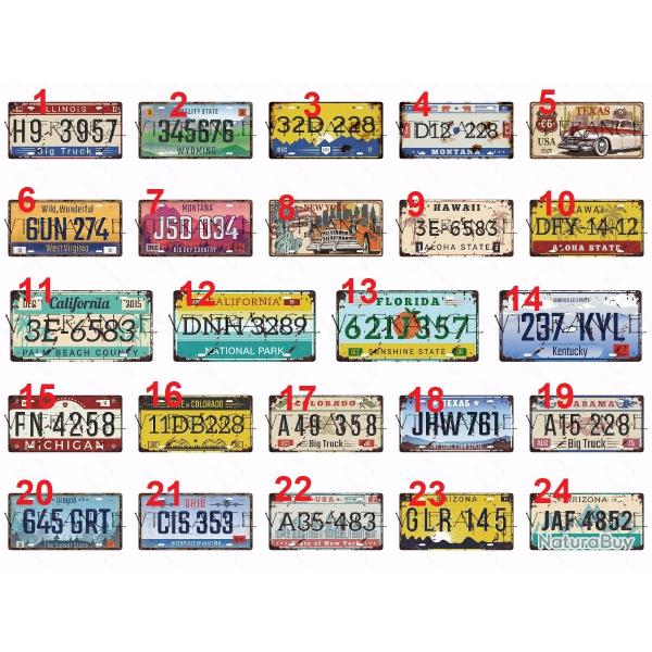 Plaque Metal Vintage Auto USA-Au Choix