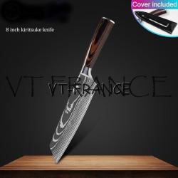 Set Couteau Japonais Pro Santoku Style Damas-Kiritsuke 33cm