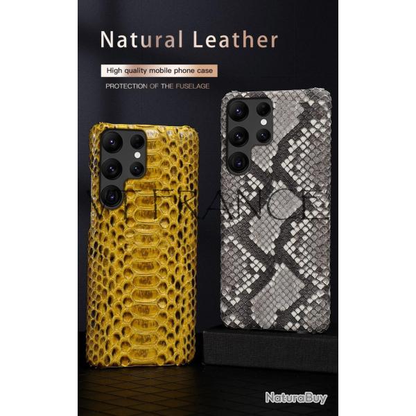 Coque pour Samsung Serpent Python Veritable-Au Choix-Galaxy S22 Ultra
