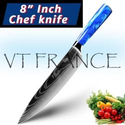 Couteau Japonais Pro Santoku Style Damas-Chef 33cm