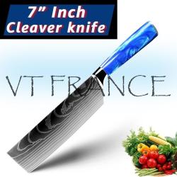 Couteau Japonais Pro Santoku Style Damas-Couperet 30.5cm