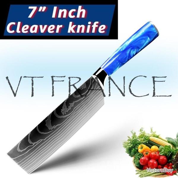 Couteau Japonais Pro Santoku Style Damas-Couperet 30.5cm