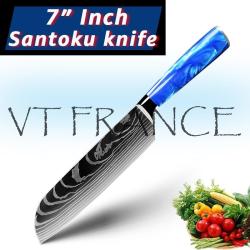 Couteau Japonais Pro Santoku Style Damas-Santoku 31cm